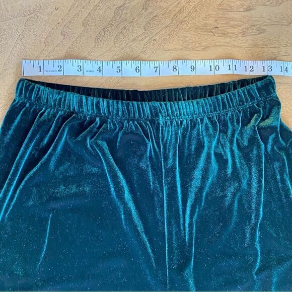 Vintage Forest Green Velvet Wide Leg Pants Size Medium - Picture 5 of 8